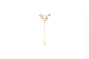 Gold Deer Head Lapel Pin - Suit Lab