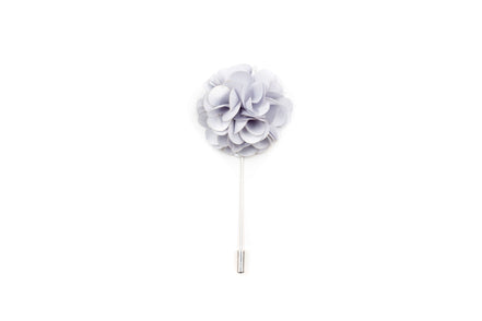 Chrysanthemum Lapel Pin - Light Grey