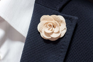 Cream Flower Lapel