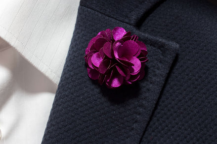 Chrysanthemum Lapel Pin - Magenta Purple