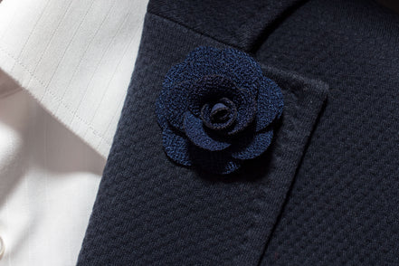 Petal Lapel Pin - Dark Navy