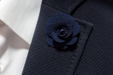 Petal Lapel Pin - Dark Navy