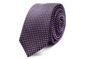 Black with Purple Polka Dots Skinny Tie - Suit Lab