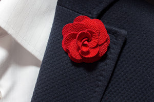 Red Flower Lapel