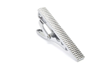 Mini Silver with Pattern Tie Clip