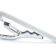 Mini Silver with Pattern Tie Clip