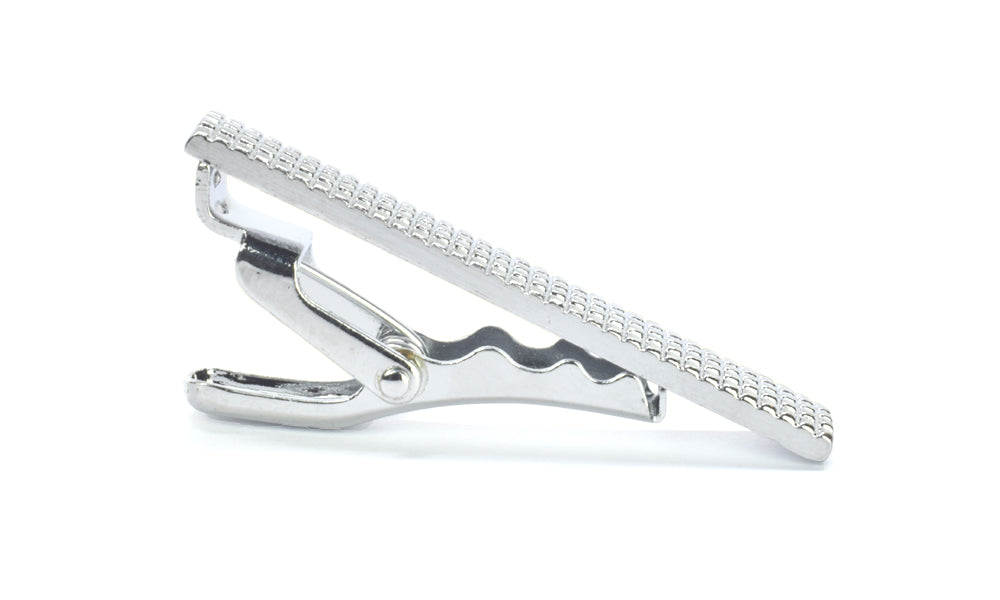 Mini Silver with Pattern Tie Clip
