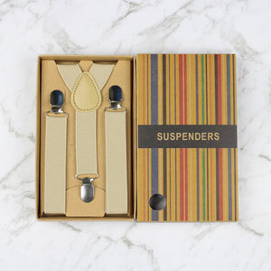 Boys Suspenders/Bracers - Beige