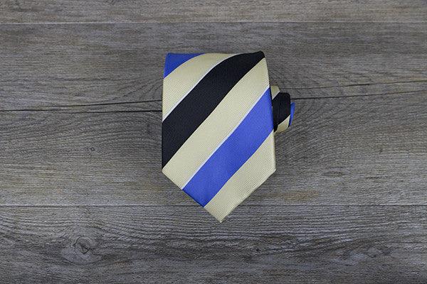 Yellow/Black/Blue Stripe Tie - Suit Lab