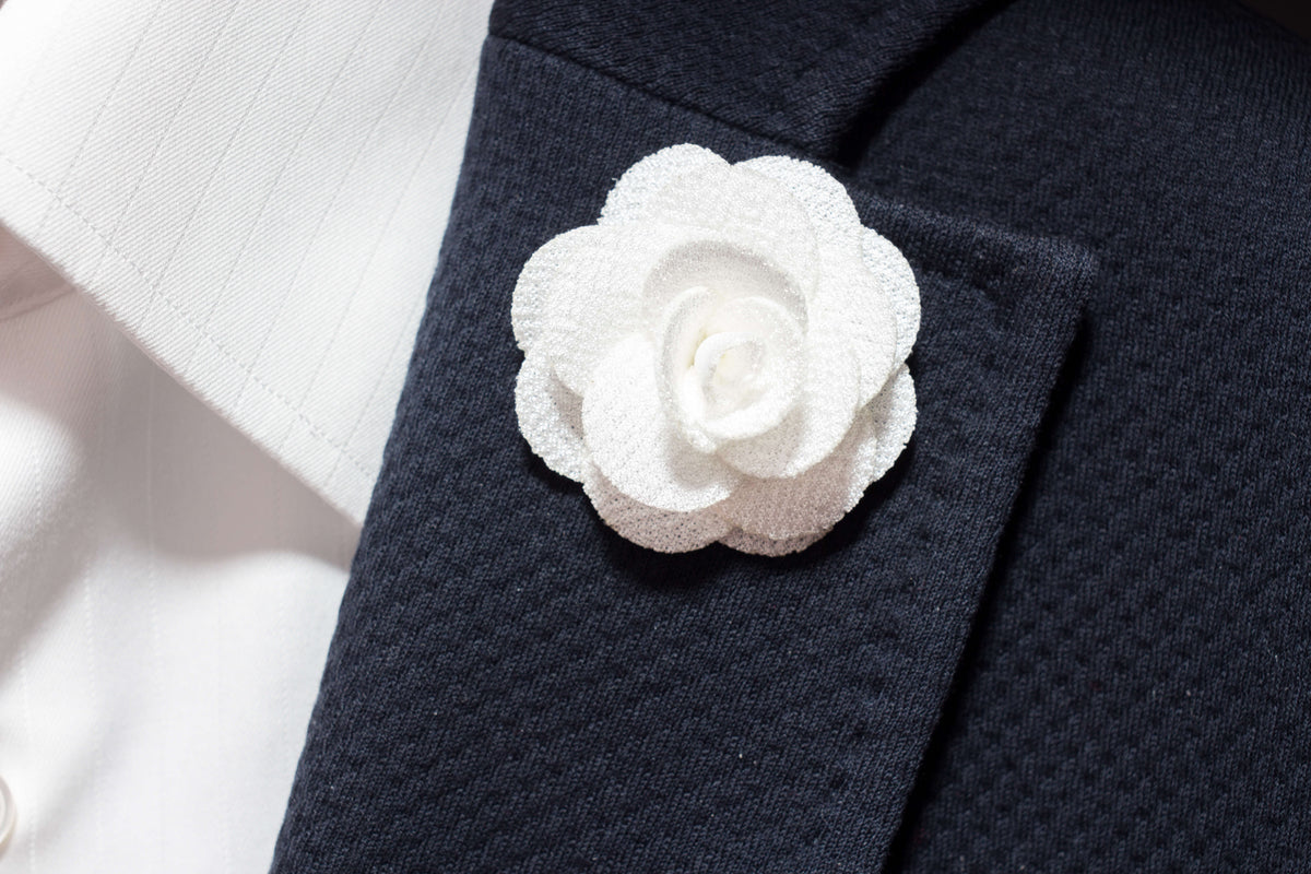 White Flower Lapel
